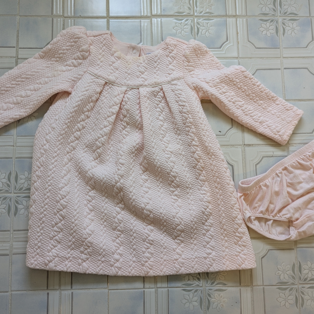 Janie and Jack Pink Pleated Puff Sleeve Sundress